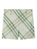 Burberry Kids checkered shorts - Green