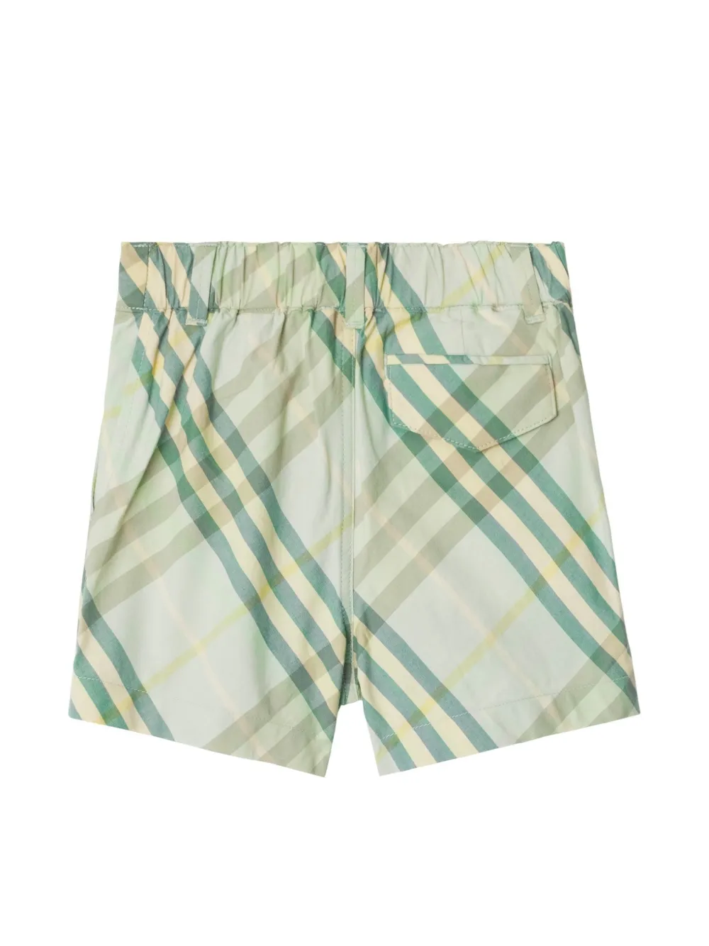 Burberry Kids checkered shorts - Groen