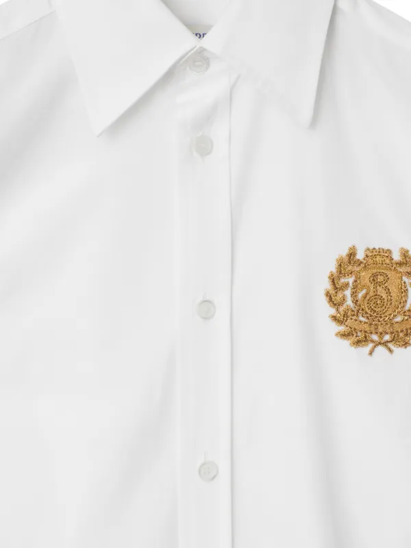 Burberry logo-embroidered Shirt | White | FARFETCH