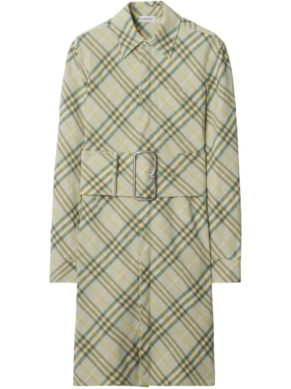 Burberry Checked Shirt Dress in Neutrals
