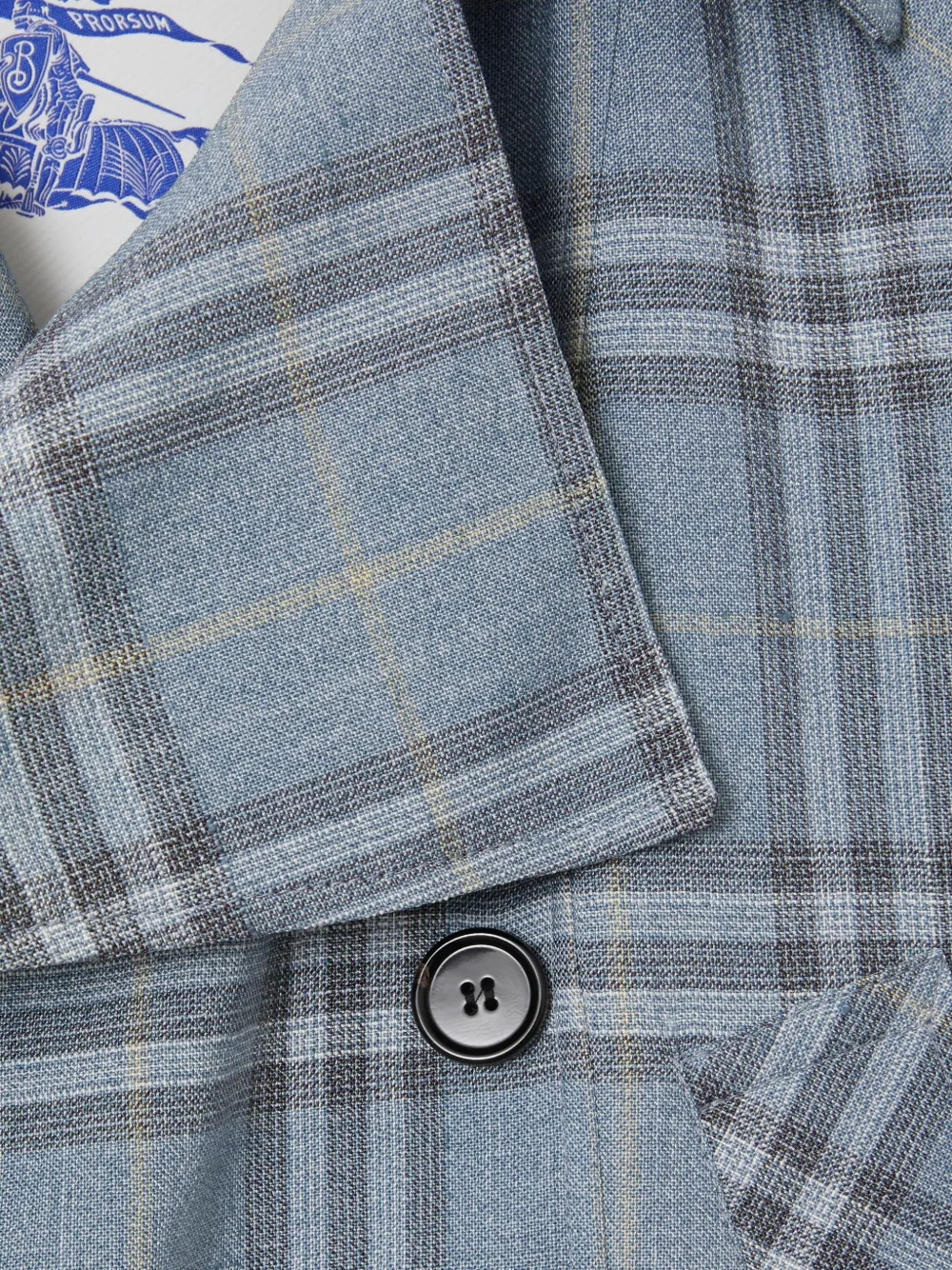 Burberry check trench jacket - Blauw