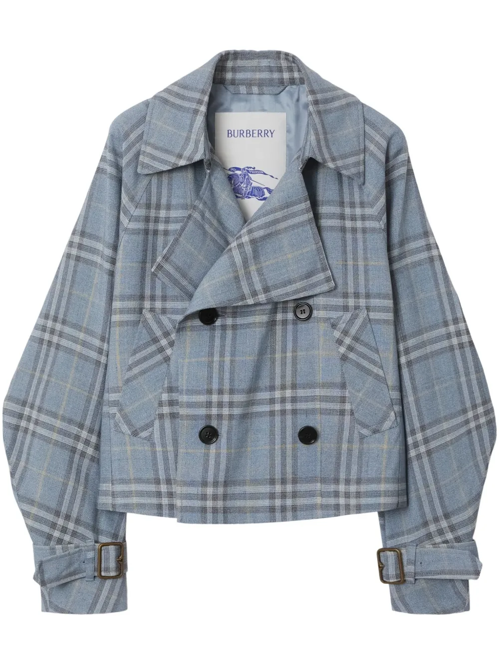 Burberry Geruite trenchcoat Blauw