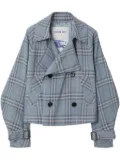 Burberry check trench jacket - Blue
