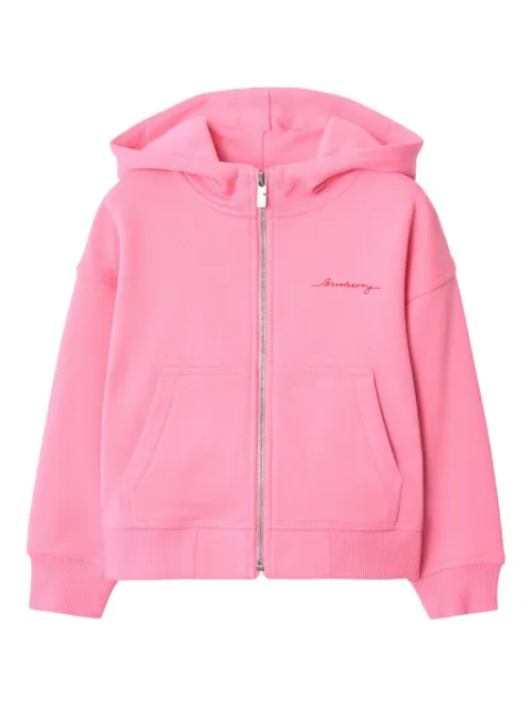 Burberry Kids cotton zip-up hoodie