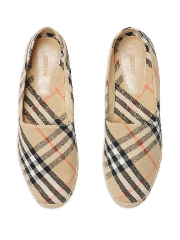 シューズ・サンダルその他 Burberry Embroidered Canvas Mews Check Espadrilles Check Mews Espadrilles​ in Sand - Women, Linen | Burberry