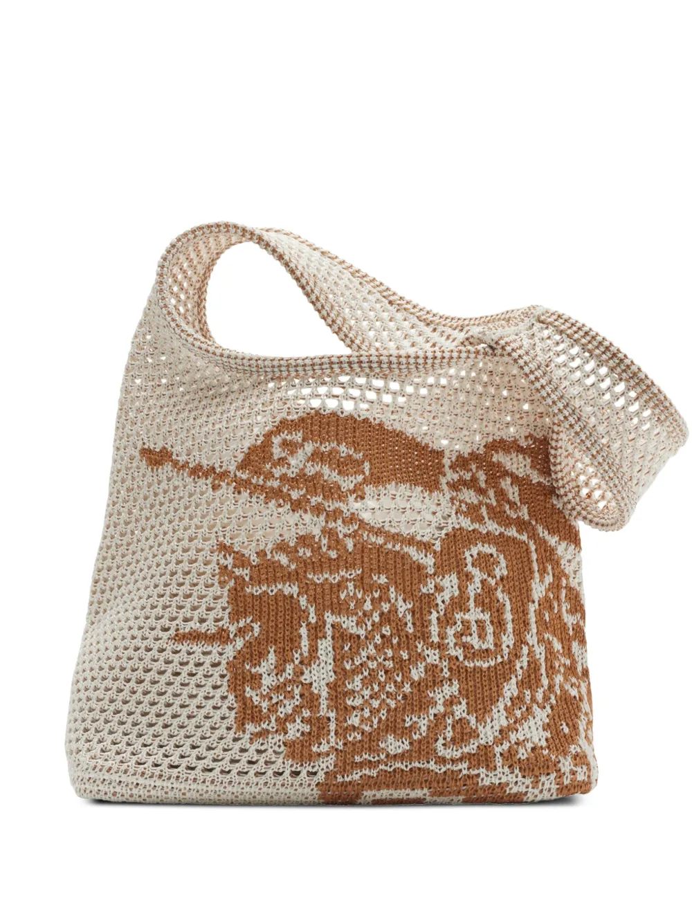 Burberry Kleine EKD gehaakte shopper Beige