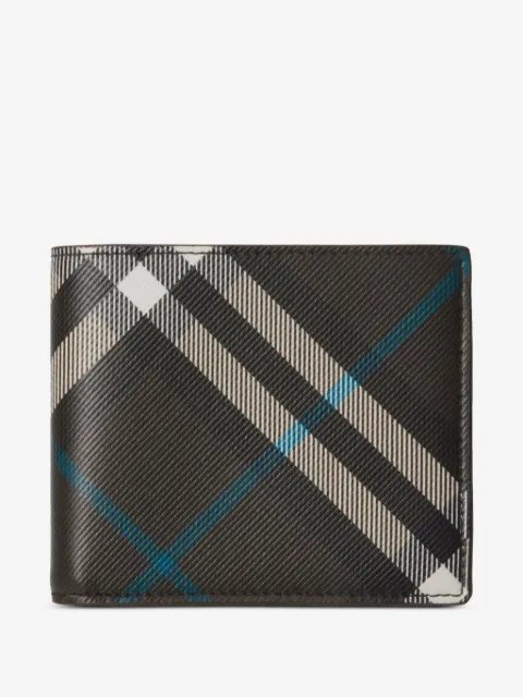 Burberry محفظة ثنائية الطي بنقش كاروهات
