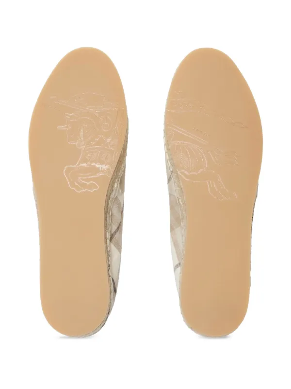 フラットシューズ BURBERRY EMBROIDERED CANVAS MEWS CHECK ESPADRILLES EE88B9AA-6015-4645-8287-