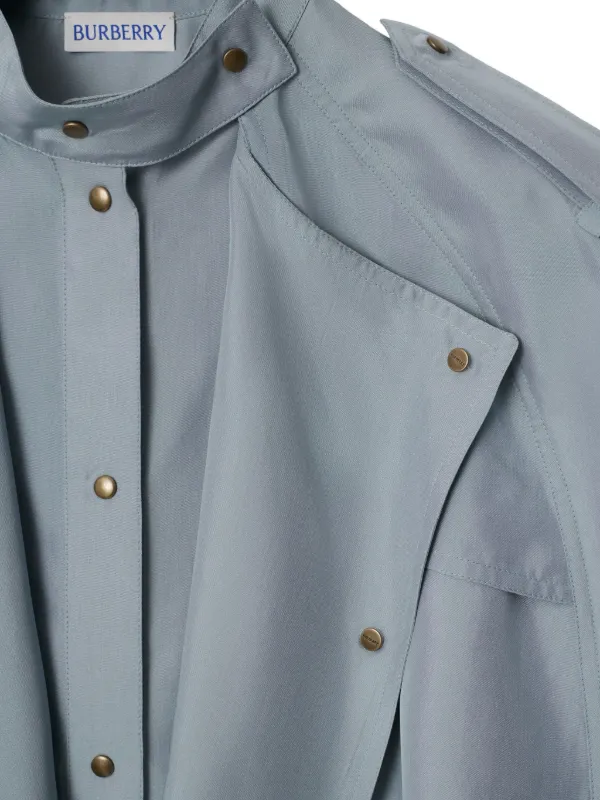 Burberry★素敵！cape sleeves Top Burberry Cape Detail Short-sleeve Watercolour Print Twill