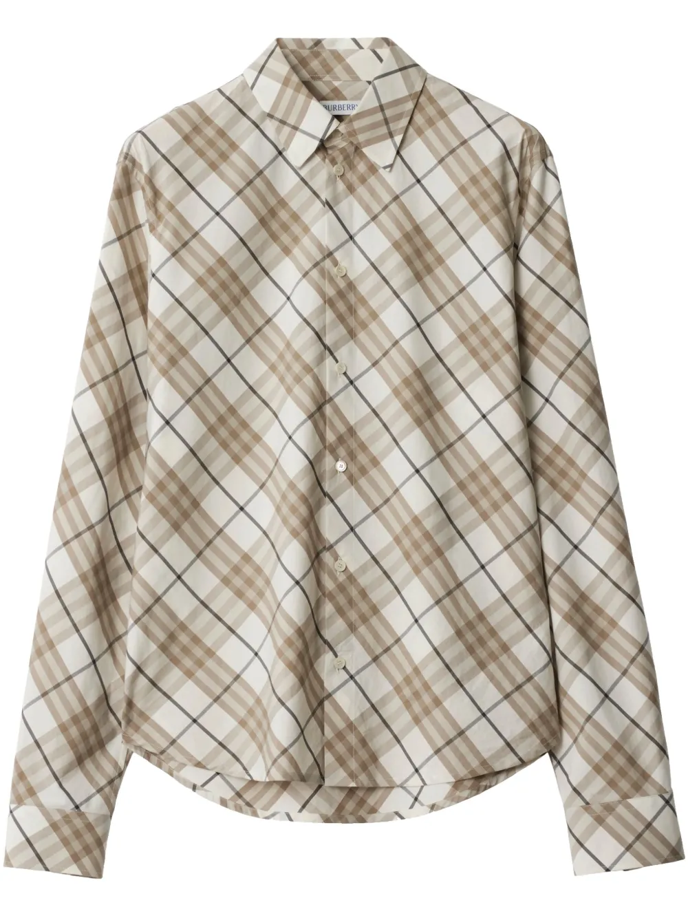Burberry Check Cotton Overshirt In Neutrals