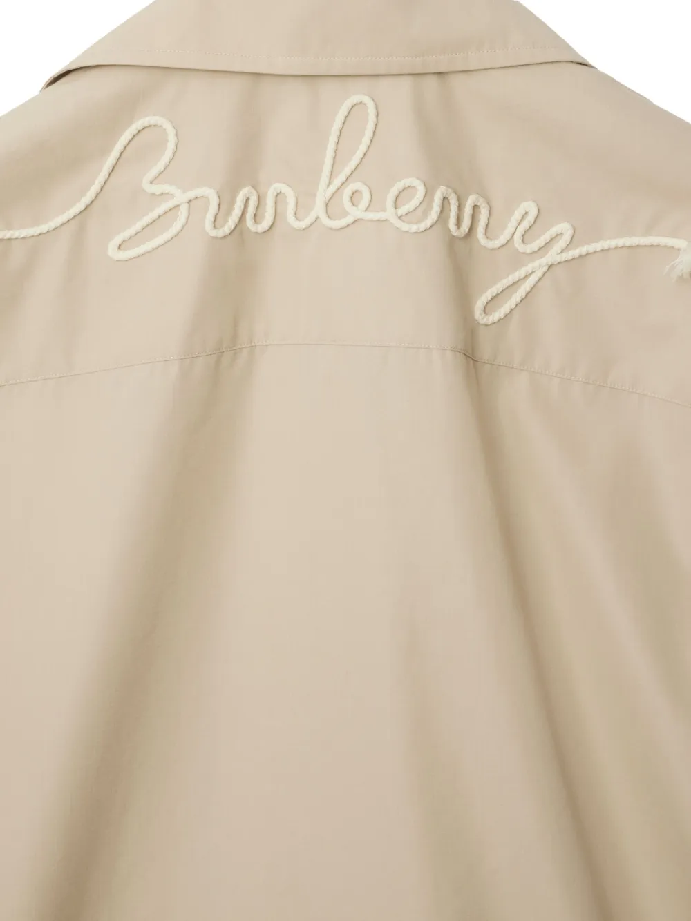 Burberry Overhemd met geborduurd logo - Beige