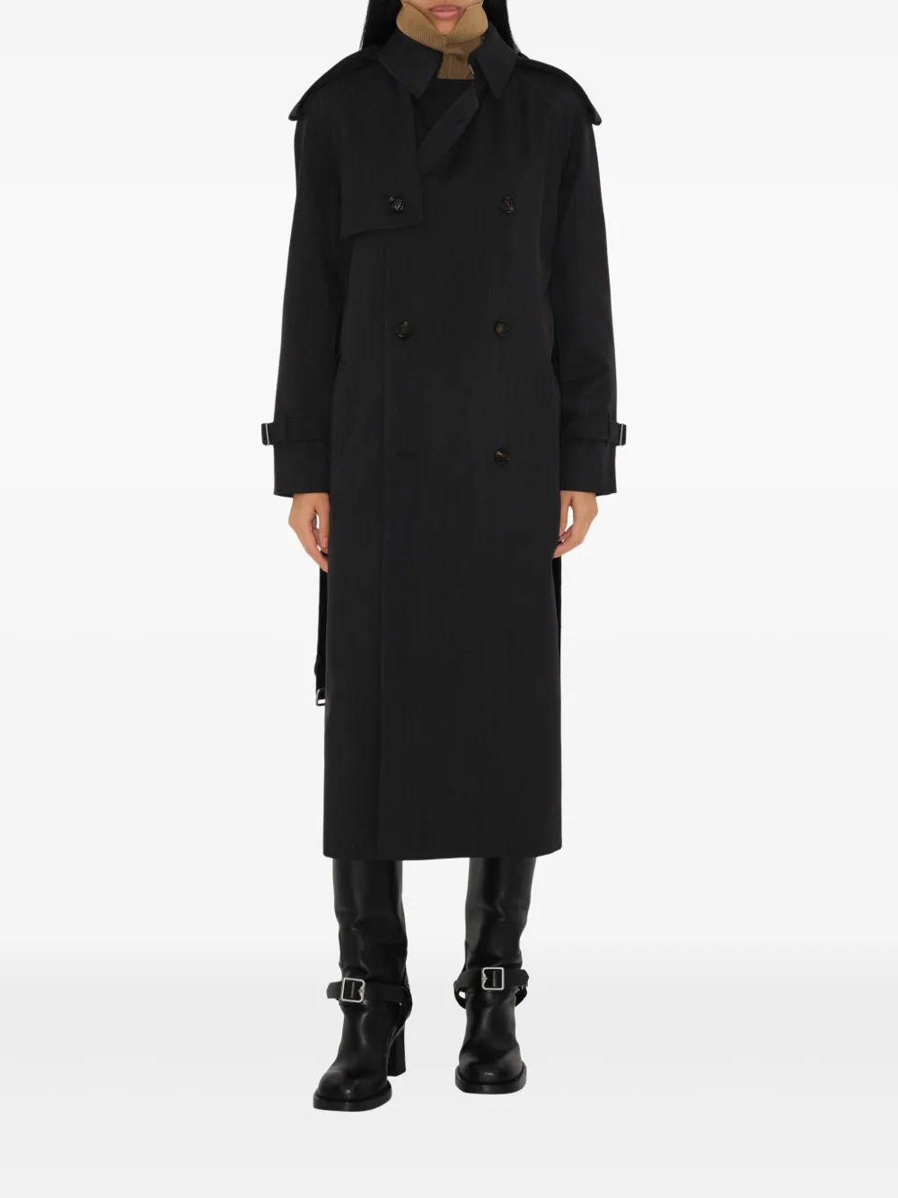 Burberry long wool trench coat - Grijs