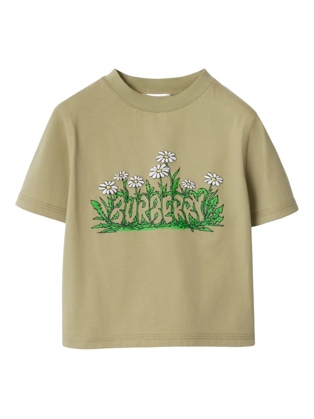 Burberry Kids T-shirt met logoprint Beige
