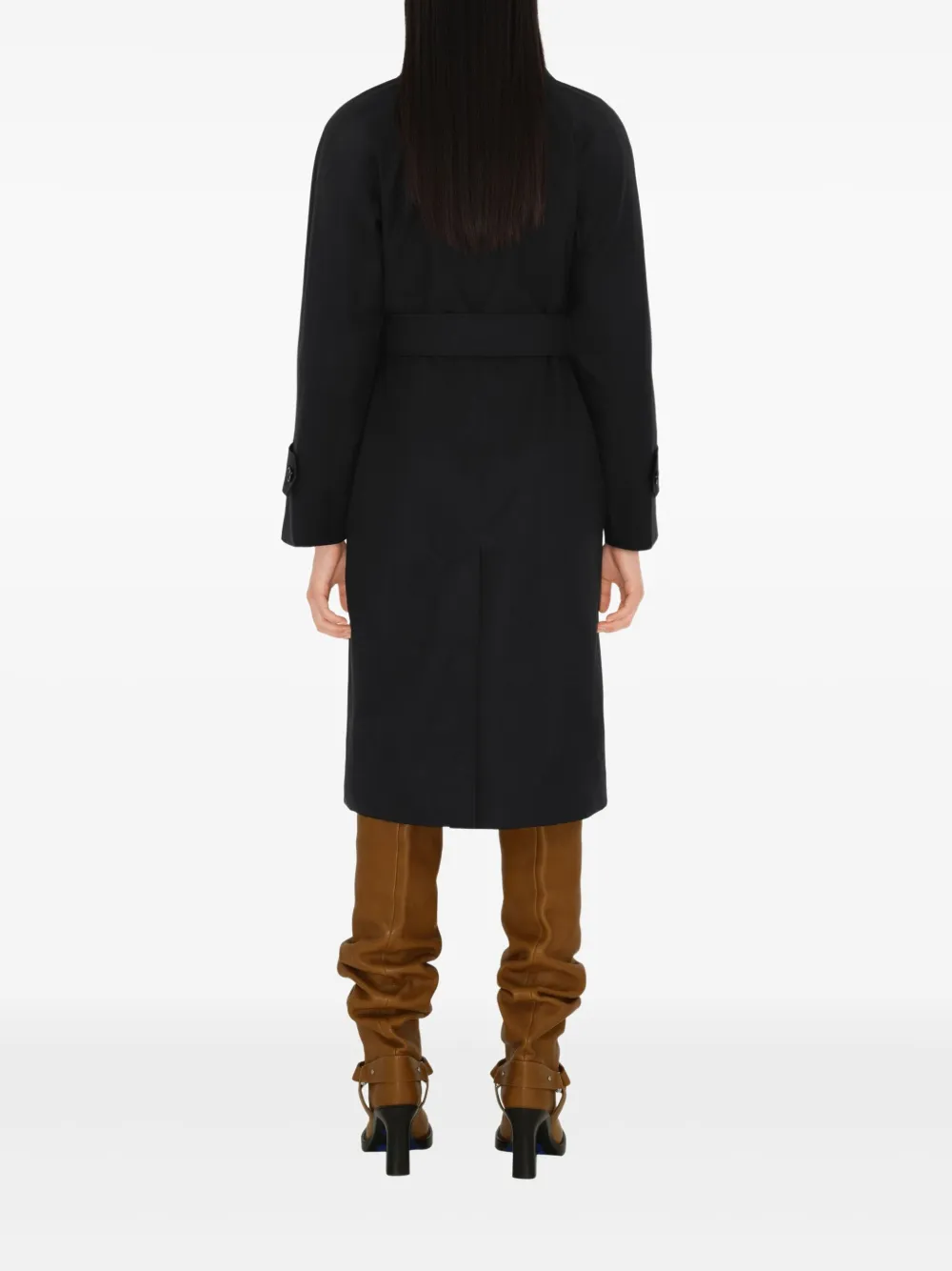 Burberry Lange gabardine jas Zwart