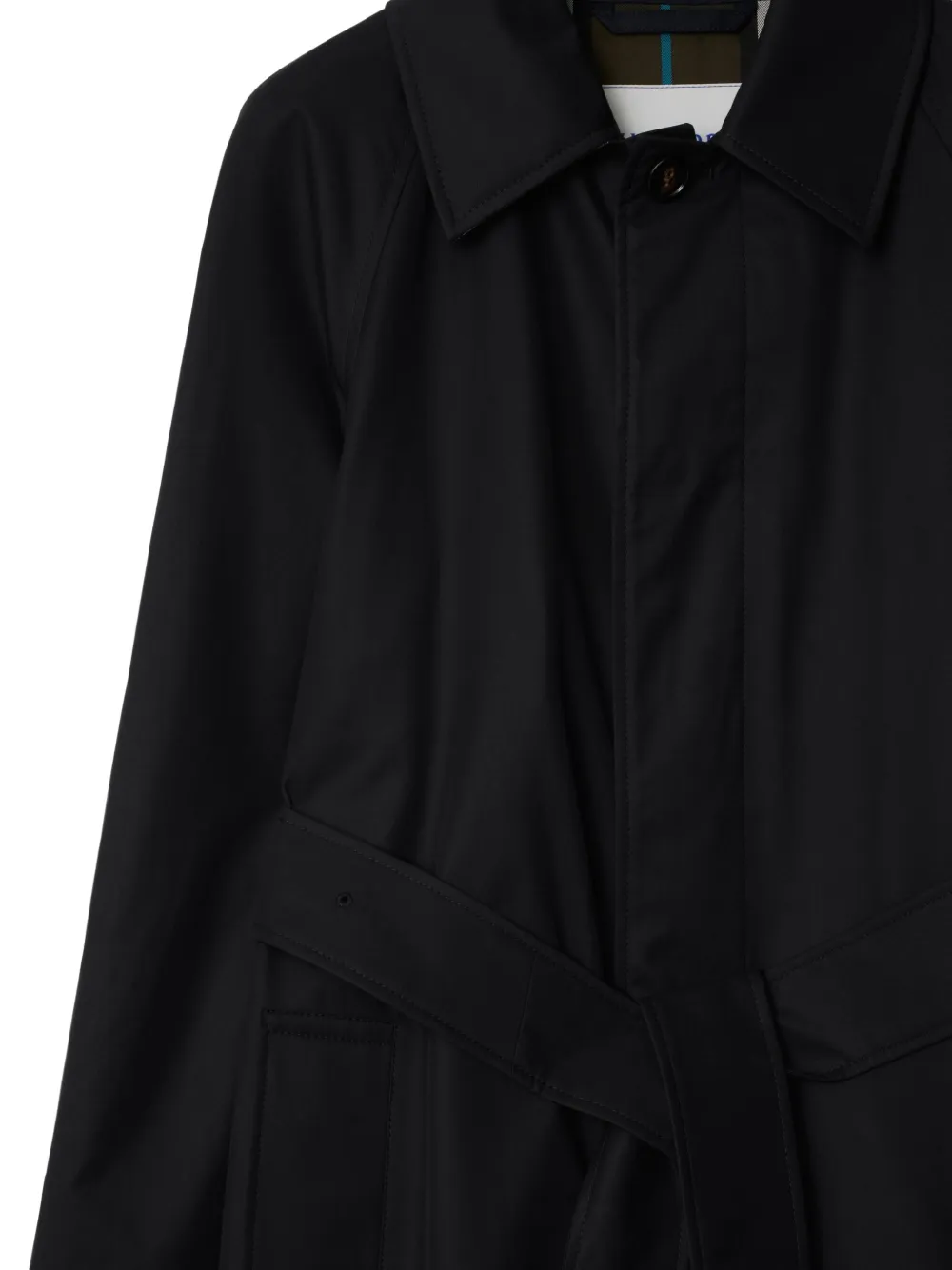Burberry Lange gabardine jas Zwart