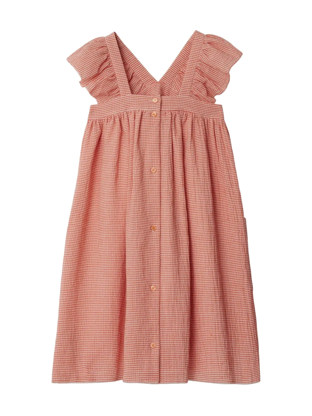 Burberry Kids Katoenen jurk met gingham ruit Oranje