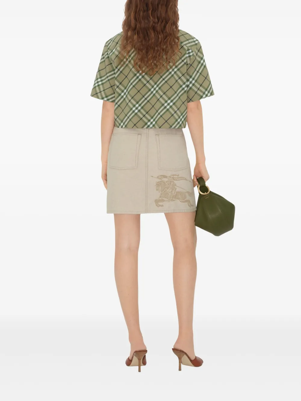 Burberry Geruit blouse Groen