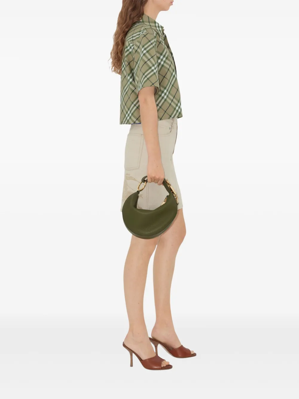 Burberry Geruit blouse Groen
