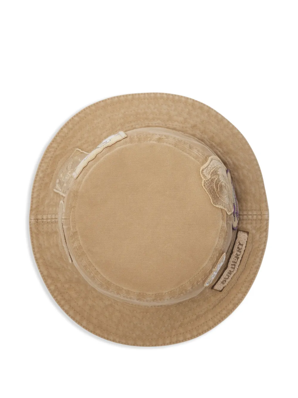 Burberry Vissershoed met badge Beige
