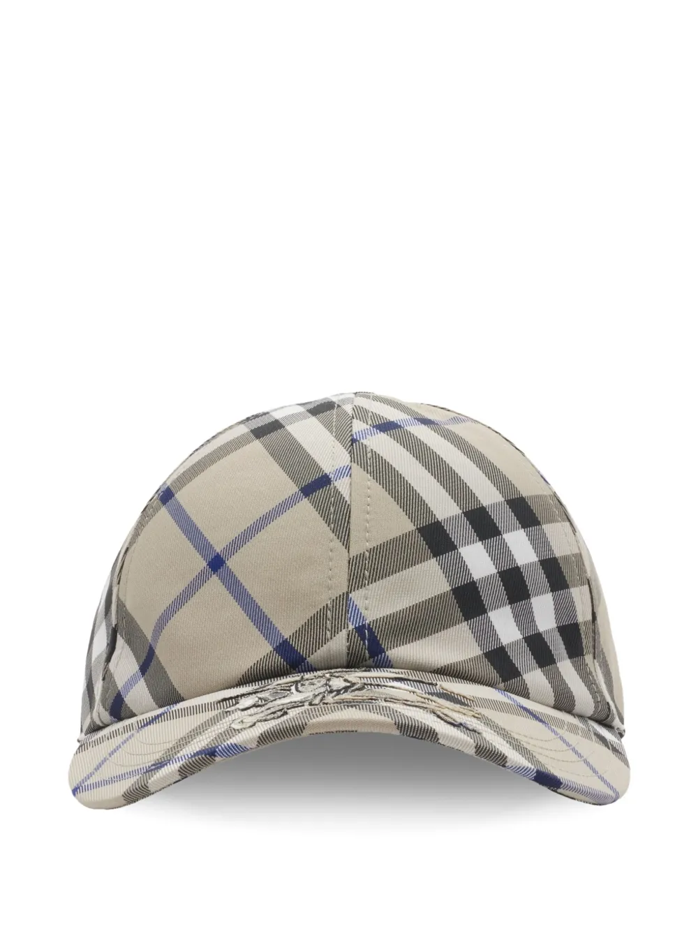 Burberry check pattern twill baseball cap | Grey | Image 1