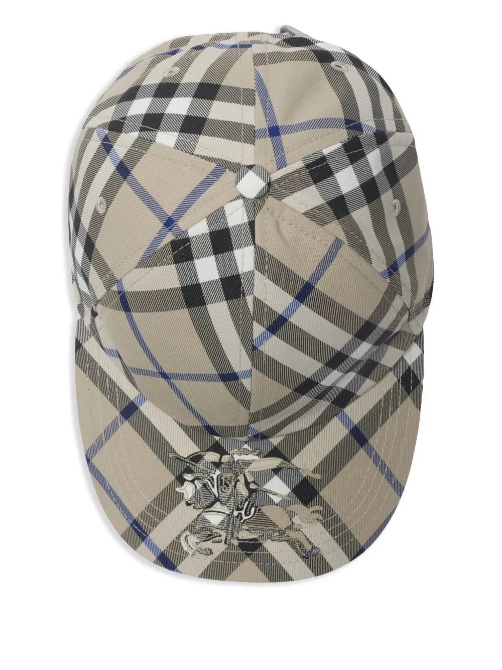 Burberry Geruite twill honkbalpet Grijs