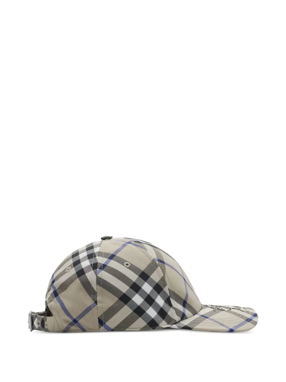 Burberry Geruite twill honkbalpet Grijs