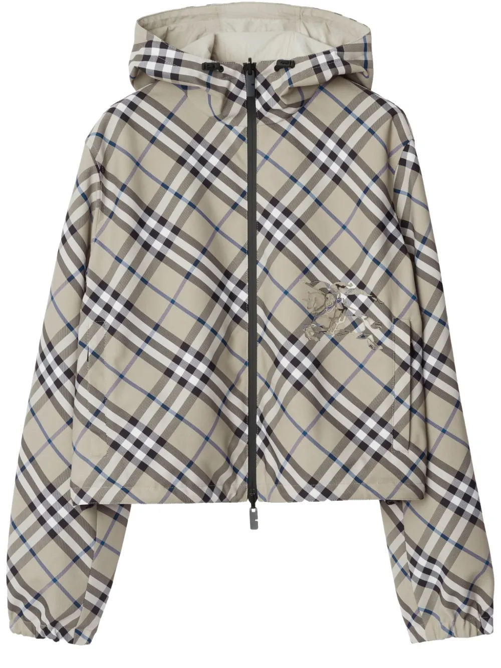 Burberry クロップド リバーシブル チェック ジャケット - グレー Burberry クロップド リバーシブル チェック ジャケット - グレー
