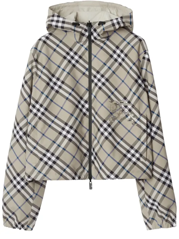 ☆【BURBERRY】☆チェッククロップトパファージャケッ.ト☆ クロップド チェック ダウンジャケット (アーカイブベージュ