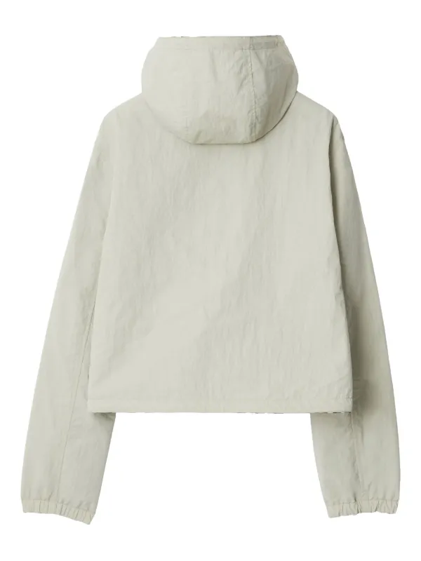 Burberry Cropped Reversible Check Jacket | Grey | FARFETCH CA
