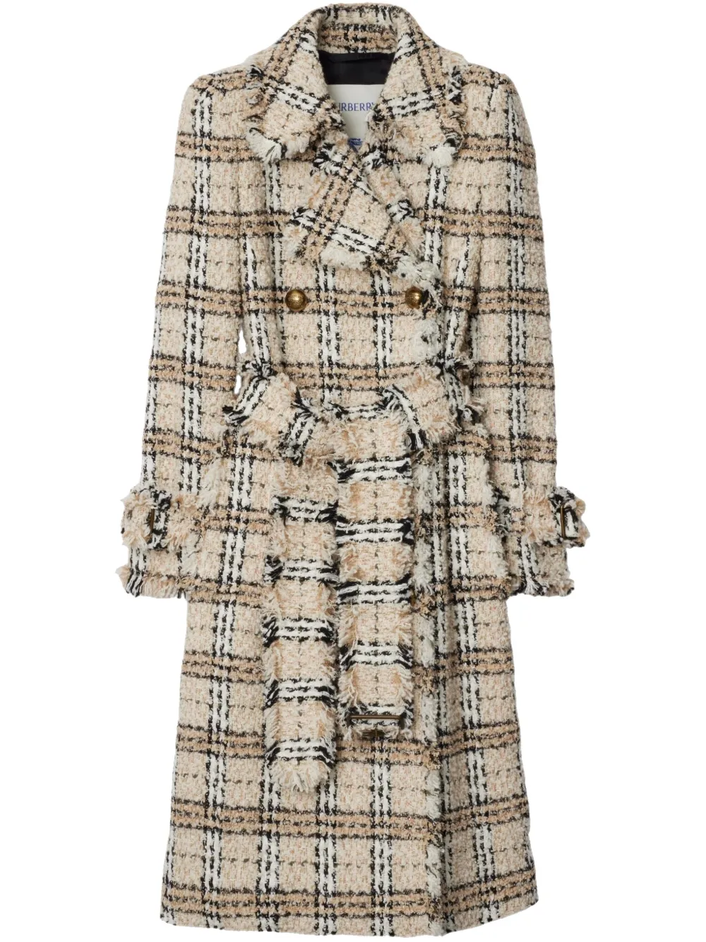 Burberry Check Bouclé coat - Tons neutres