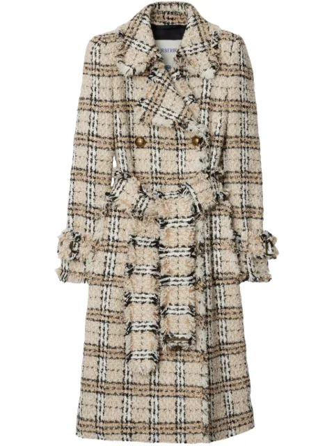 Burberry abrigo Check Bouclé