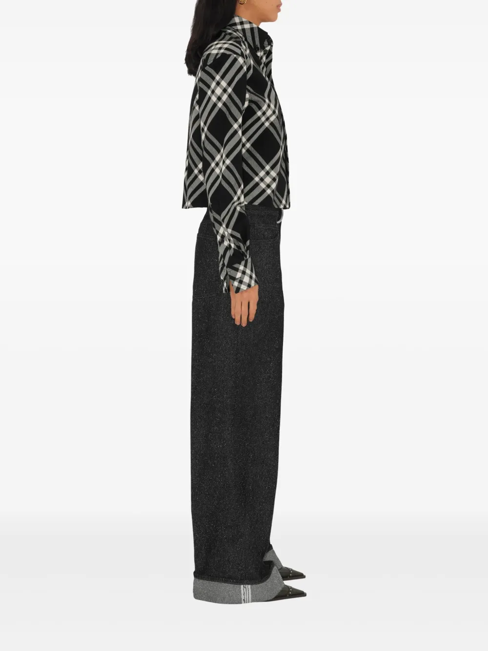 Burberry Cropped poloshirt Zwart