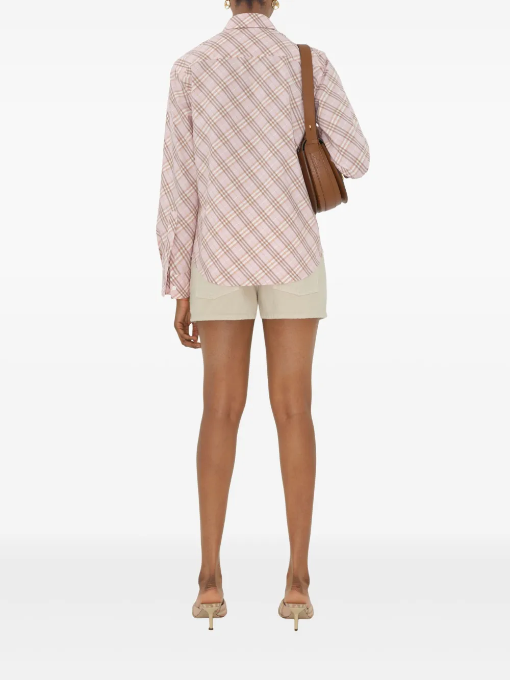 Burberry Equestrian Knight denim shorts Beige
