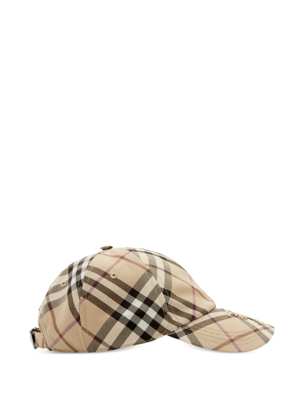 Burberry check pattern twill baseball cap - Beige