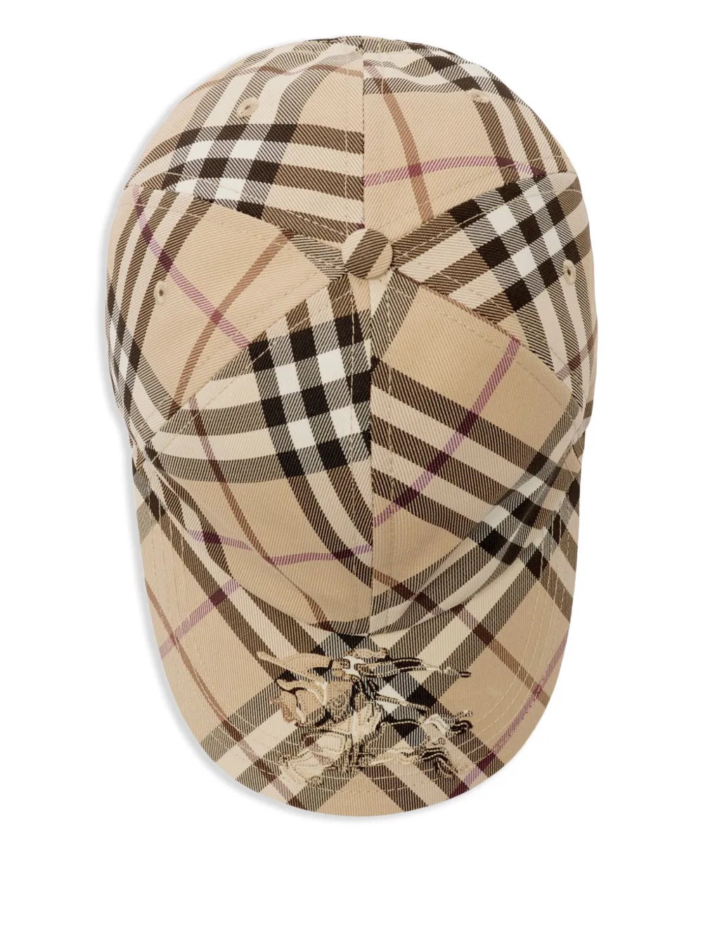 Burberry Geruite twill honkbalpet Beige