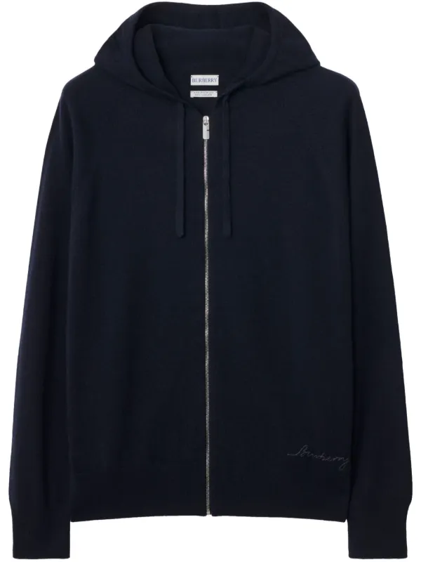 BURBERRY ニットパーカー ダブルジップ ファーフード付き サイズ1