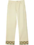 Burberry check detailing jeans - Neutrals
