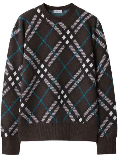 Burberry pull à carreaux - Marron - Burberry - Modalova