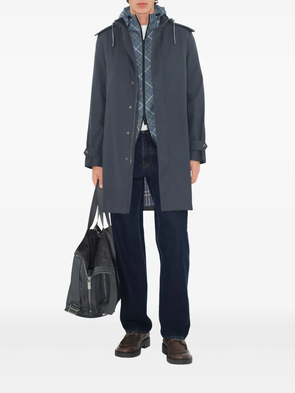 Burberry Trenchcoat met verborgen sluiting Grijs