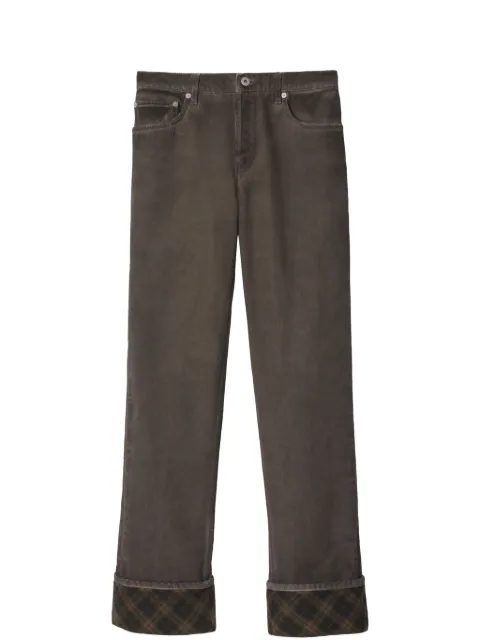 Burberry check detailing jeans 