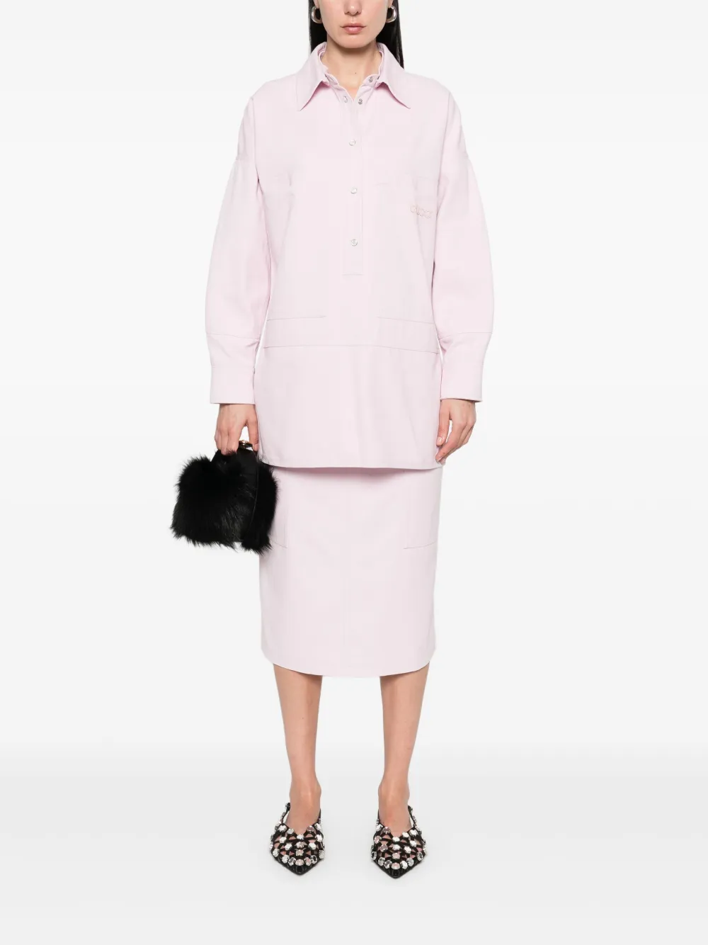 Gucci Delavé midi-rok - Roze