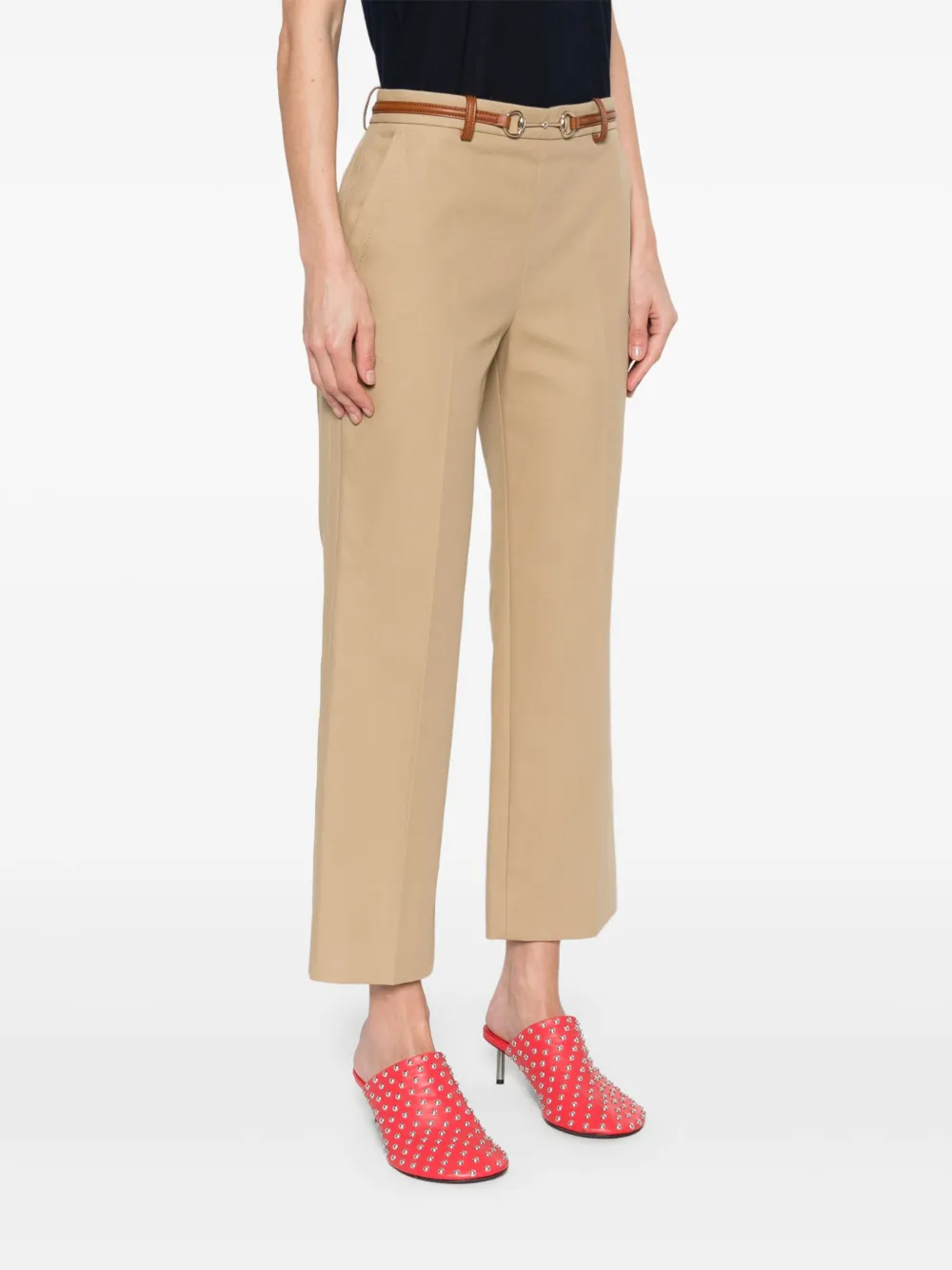 Gucci Katoenen broek met Horsebit-detail Beige