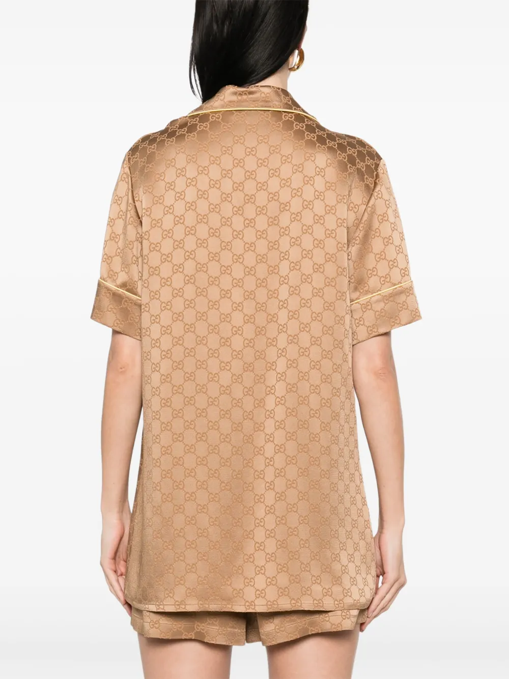 Gucci GG satijnen blouse Bruin
