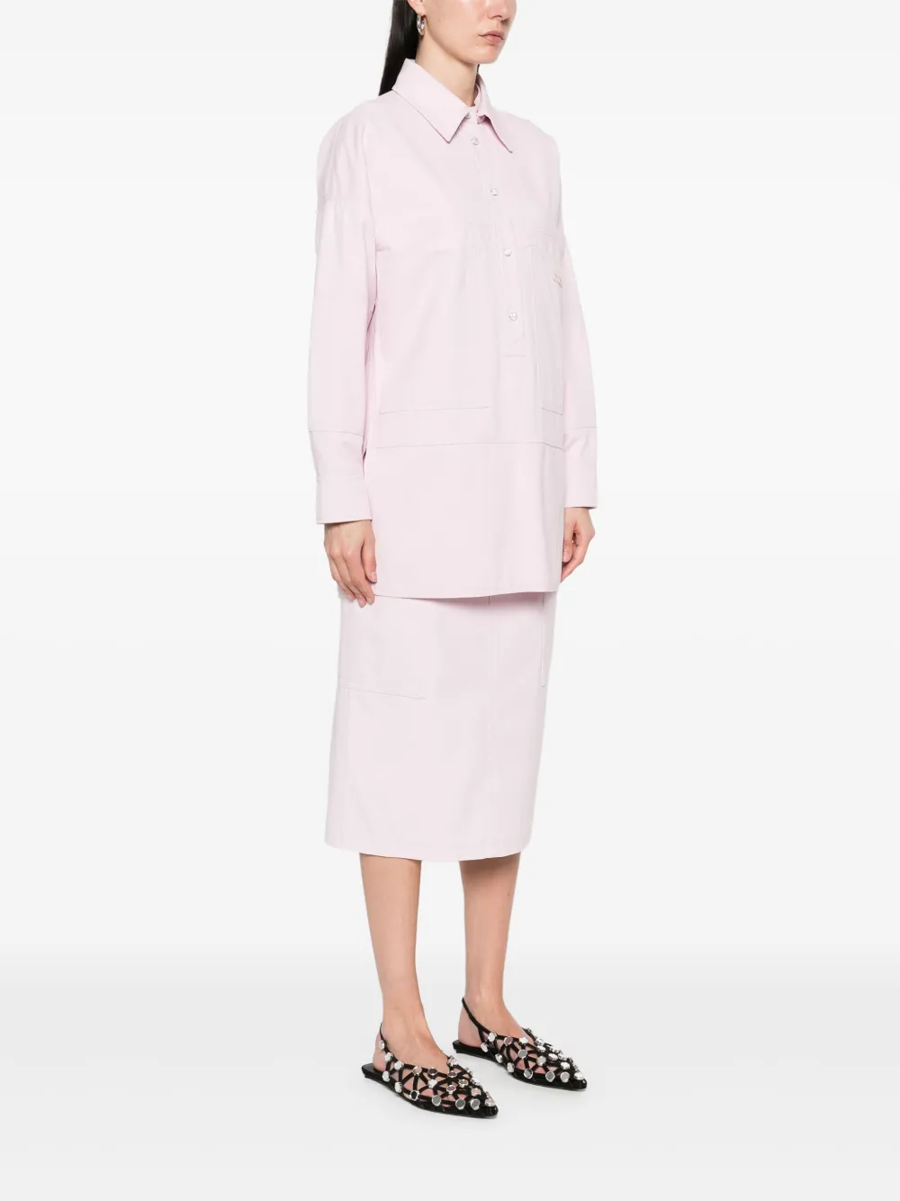 Shop Gucci Canvas Overshirt In Pink