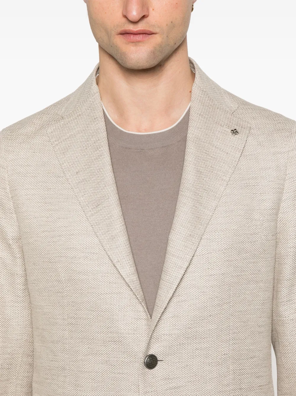 Shop Tagliatore Single-breasted Blazer In Neutrals