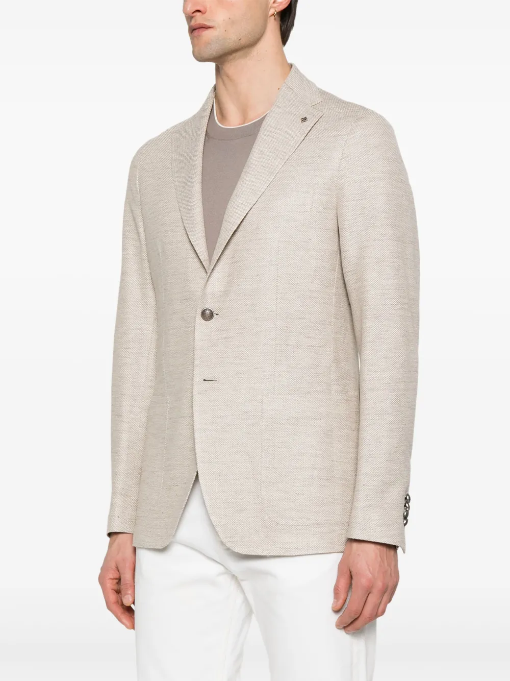 Shop Tagliatore Single-breasted Blazer In Neutrals
