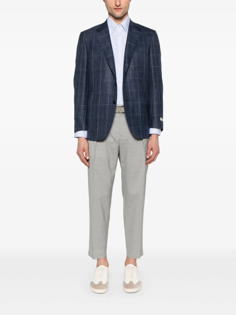 Canali Geruite blazer - Blauw