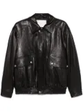 DUNST leather bomber jacket - Black