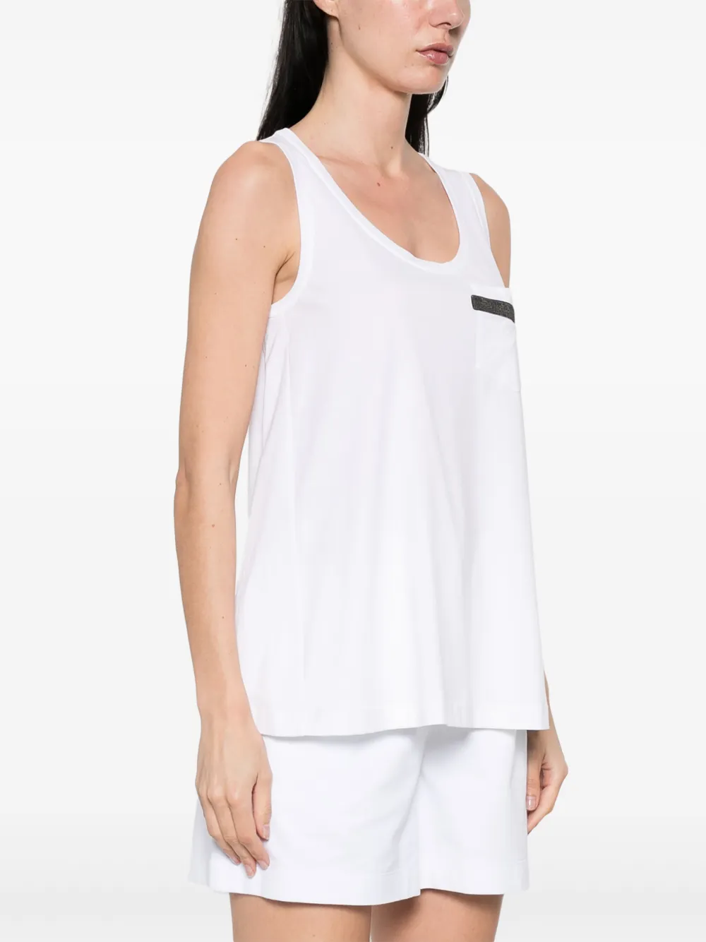 Brunello Cucinelli Tanktop met borstzak Wit
