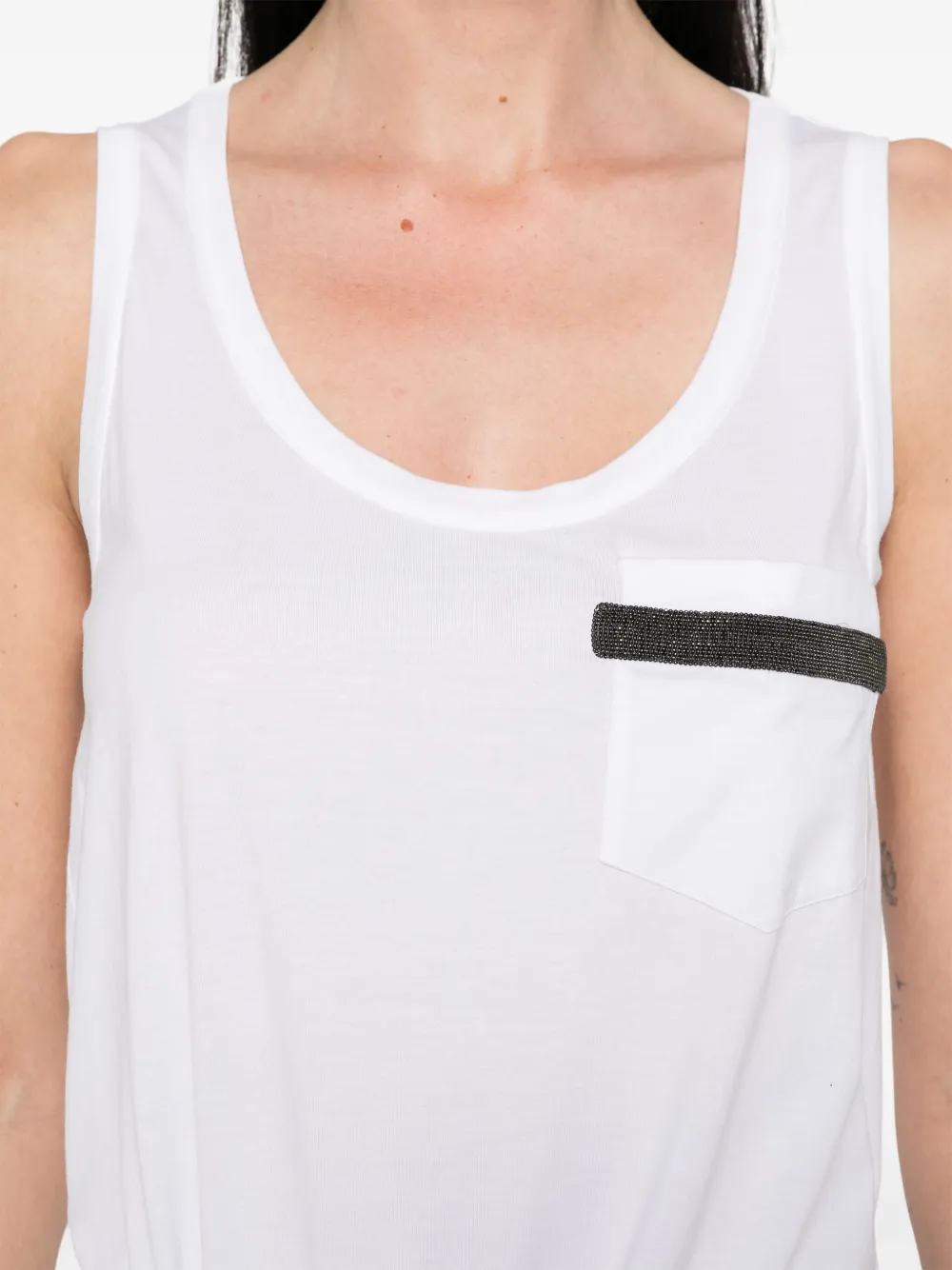 Brunello Cucinelli Tanktop met borstzak Wit